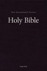 NIV, Single-Column Pew and Worship Bible, Large Print, Hardcover, Black