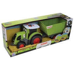 Žaislinis traktorius CLAAS su priekaba, Happy People