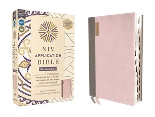 NIV Application Bible, Personal Size, Leathersoft, Pink, Red Letter, Thumb Indexed, Comfort Print