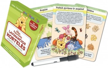 Mikė Pūkuotukas. Lavinančios kortelės. Augalai ir gyvūnai