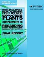 Generic Environmental Impact Statement for License Renewal of Nuclear Plants, Supplement 38