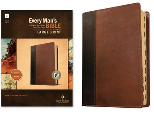 NLT Every Man's Bible, Large Print, Filament Enabled, Tutone (Leatherlike, Brown/Tan, Indexed, Red Letter)