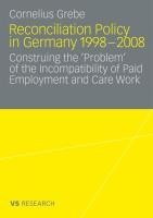Reconciliation Policy in Germany 1998-2008