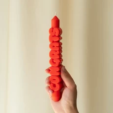 Žvakė 3D TAPER CANDLES „Congrats“, oranžinė Žvakė 3D TAPER CANDLES „Congrats“, oranžinė