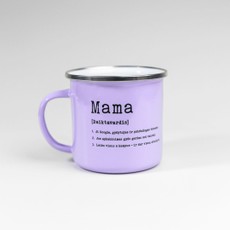 Metalinis puodelis „Mama“, alyvinis, 300 ml