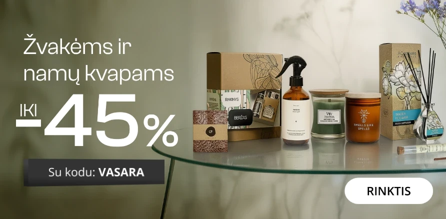 Žvakėms, namų ir automobilių kvapams - extra nuolaidos iki -45%
