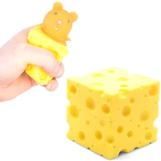 Antistresinis žaislas „Pelė sūryje“, 5 cm