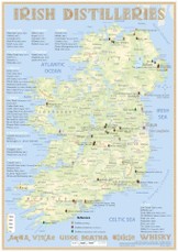Whiskey Distilleries Ireland - Tasting Map 24x34cm
