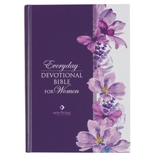 NLT Holy Bible Everyday Devotional Bible for Women New Living Translation, Purple Floral Printed