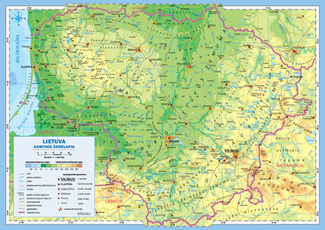 Lietuvos gamtinis ir administracinis žemėlapis (A3)