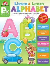 Listen and Learn: Alphabet, Grade Prek Workbook