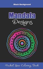Mandala Designs Pocket Size Coloring Book Black Background