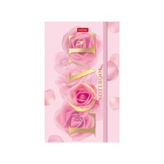 Užrašų knygelė „Love“, kietais viršeliais, su elastine gumele