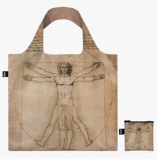 LOQI pirkinių krepšys „LEONARDO DA VINCI Vitruvian Man, 1490“