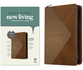 NLT Large Print Thinline Reference Zipper Bible, Filament Enabled Edition (Red Letter, Leatherlike, Messenger Stone & Camel )