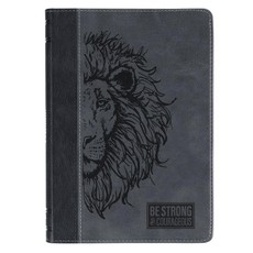 Journal Hardcover Two-Tone Black Gray Be Strong & Courageous Josh. 1:9