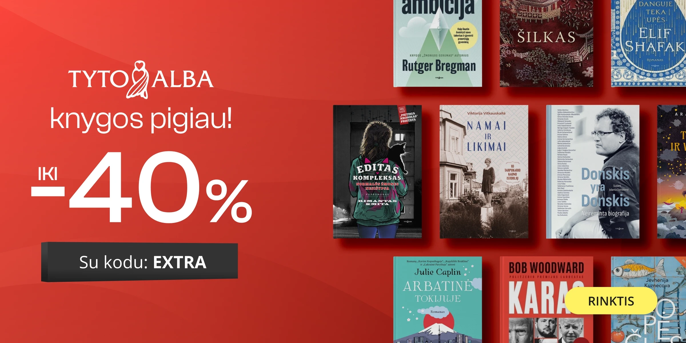 Leidyklos TYTO ALBA knygoms iki - 40 % extra nuolaidos!