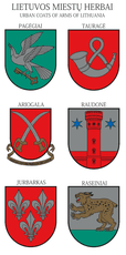 Lipdukų rinkinys su Lietuvos miestų herbais. (Pagėgiai)