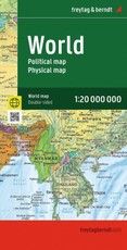 freytag & berndt Straßenkarte World map, political - physical 1:20 Mio.