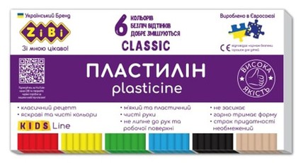 Plastilinas CLASSIC KIDS Line 6sp 120g
