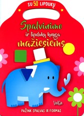 Spalvinimo ir lipdukų knyga. Drambliukas