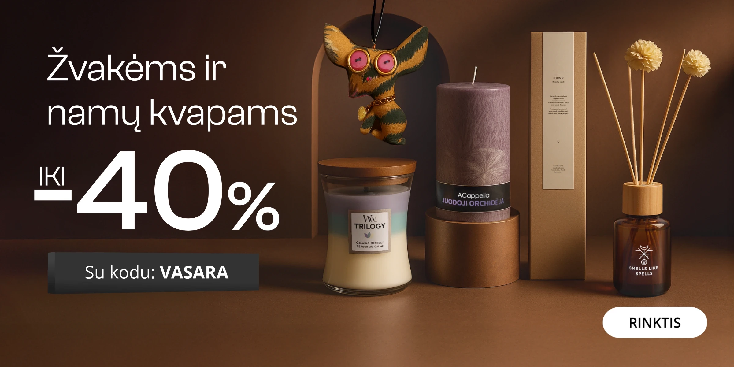 Kvapams ir žvakėms - extra nuolaidos iki 40%