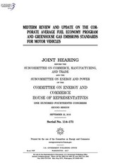 Midterm review and update on the corporate average fuel economy program and greenhouse gas emissions standards for motor vehicles
