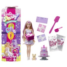 BARBIE PARTY UNBOXED REVEAL siurprizų rinkinys - šviesiaplaukė lėlė (JFG70)