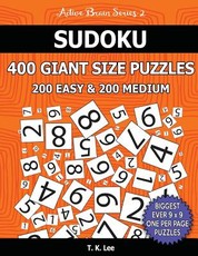 Sudoku 400 Giant Size Puzzles, 200 Easy and 200 Medium, To Keep Your Brain Active For Hours