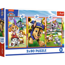 TREFL PAW PATROL Dėlionių rinkinys „Šunyčių komanda“, 3 x 80 det.
