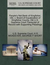 People's Nat Bank of Kingfisher, Okl, V. Board of Equalization of Kingfisher County, Okl U.S. Supreme Court Transcript of Record with Supporting Pleadings
