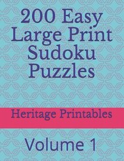 200 Easy Large Print Sudoku Puzzles