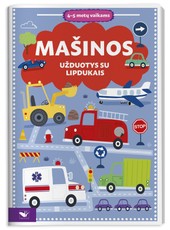 Mašinos. Užduotys su lipdukais 4–5 metų vaikams