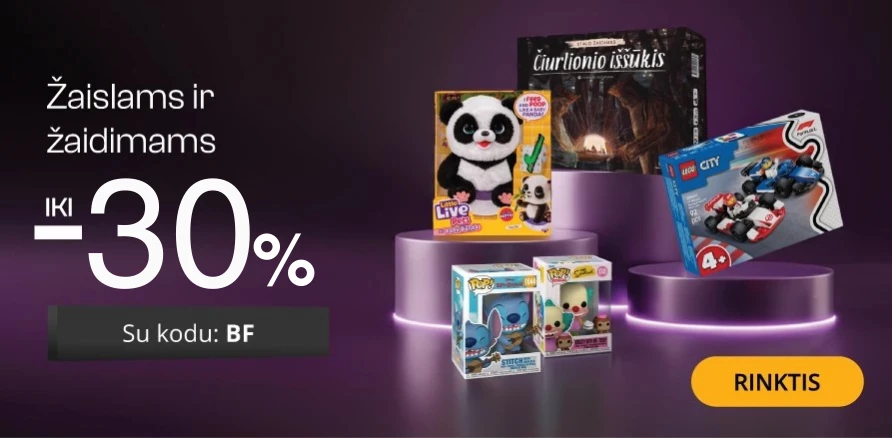 Žaislams ir žaidimams - extra nuolaidos iki -30%