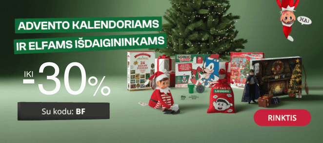 Elfams išdaigininkams ir advento kalendoriams - extra nuolaidos iki -30%