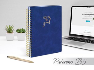 Darbo knyga be datų su spirale B5 80g linija PALERMO