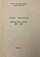 Leonas Mulevičius. Bibliografinė rodyklė 1957–1987