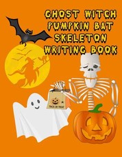 Ghost Witch Pumpkin Bat Skeleton Writing Book