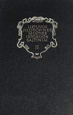 Lietuvos filosofinės minties istorijos šaltiniai. II tomas