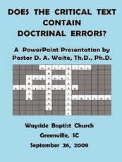 Does The Critical Text Contain Doctrinal Errors?