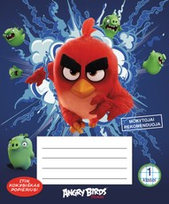 MOKYTOJAI REKOMENDUOJA: ypač kokybiško, nepergeriančio rašalo popieriaus 1 klasės sąsiuvinis langeliais. Angry Birds (12 l.)