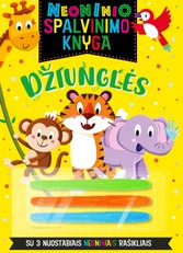 Neoninio spalvinimo knyga. Džiunglės (su 3 neoniniais rašikliais)