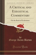 A Critical and Exegetical Commentary