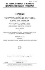 The federal investment in for-profit education
