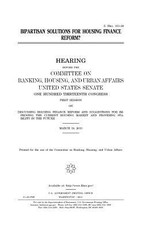 Bipartisan solutions for housing finance reform?