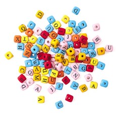 Karoliukai mediniai mix RAIDĖS 10mm 100vnt