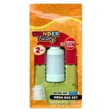 Kinetic Sand Wonder Factory „Never Dry“ smėlio maišelis (raudona, laimo žalia)
