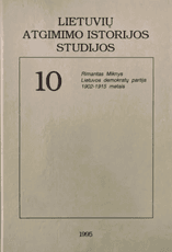 Lietuvių atgimimo istorijos studijos 10