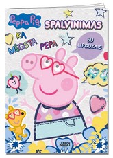 Kiaulytė Pepa. Spalvinimas su lipdukais