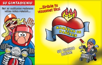 Linksmas trigubas atvirukas su voku